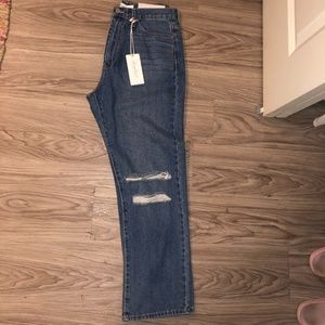 Just Black Denim Hi Rise Mom Jean with Knee